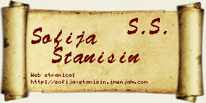 Sofija Stanišin vizit kartica